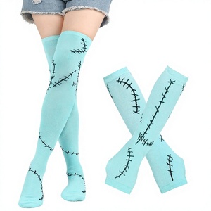 Halloween Polyester Fingerlose Strickhandschuhe & Socken Herbst Unisex Rollenspiel <span class=keywords><strong>COS</strong></span> Kostüm Zubehör Set - Product Image 2