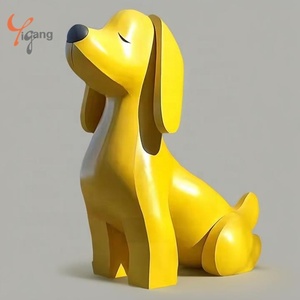 Statua di Cane in Resina Artistica Astratta Personalizzata, Scultura Animale Colorata per Decorazione Casa e <span class=keywords><strong>Giardino</strong></span>, Statuetta di Cane in FRP con Graffiti - Product Image 5