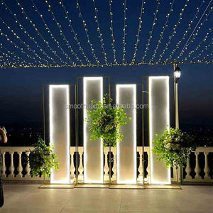 Hot Wedding Props Iron Screen Wedding Stage Layout Gold Metal Arch Welcome Area Decorative <strong>Background</strong> Frame - Product Image 2