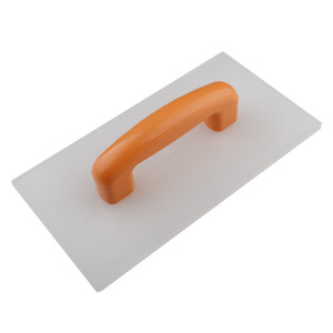Truelle en plastique Baolian à lame plate, manche orange, outil de plâtrage pour travaux de maçonnerie et de carrelage - Product Image 1