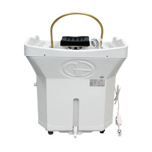 Bac à shampoing mobile en acier inoxydable sur roulettes, réglable, 2-en-1, avec réservoir d'eau de 60L, fonction massage, pour soins du cuir chevelu - Product Image 5