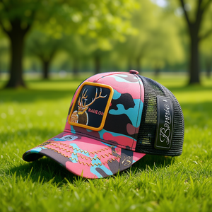 Cappello Trucker Bonnie in Tessuto a Rete Traspirante Impermeabile con Ricamo, Casual da Esterno, a 6 Pannelli, Unisex per Adulti, Primavera Estate - Product Image 2