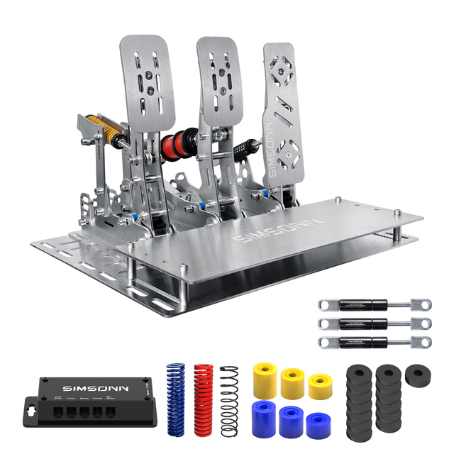 High Quality Professional PC Gaming Steering Wheel Pedals Stainless Steel USB Connection 200KG Load Cell-Mobile Platform
