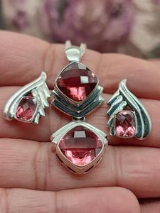 High Quality <b>Real</b> Quartz <b>Crystal</b> Pendant Necklace and Earrings Set 925 Sterling Silver Handmade Natural Gemstone Jewelry - Product Image 3