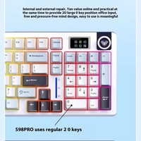 Clavier mécanique sans fil AULA S98 PRO, nouveau, 7-RGB, hotswap, gaming, filaire, 2.4G, ergonomique, plastique, batterie 4000mAh, USB Type-C