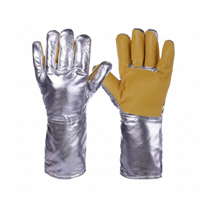 Guantes de soldadura de cuero para camión con forro polar cálido para hombre, guantes de cuero térmicos de frío extremo, guantes de seguridad a precio barato para palma de pistola - Product Image 1