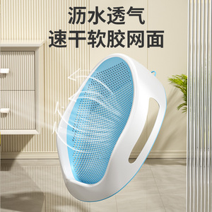 Baby Guard Town Baby <b>Bath</b> Rack With Net <b>Foldable</b> Reclining Support For Newborns Blue PPTPE Material - Product Image 3