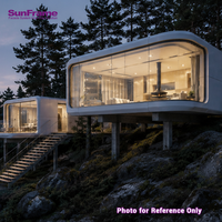 Maison préfabriquée pliable facile à assembler, structure portable, capsule spatiale de luxe entièrement vitrée, maison de vacances