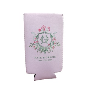 LOW MOQ Neoprene Tall Skiny Personalized Slim <strong>Koozies</strong> Wedding 12oz Custom Slim Coozies Wedding for Custom Wedding <strong>Koozies</strong> - Product Image 1