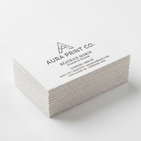 Carte de visite artisanale haut de gamme en relief avec dorure à chaud sur papier coton épais 600 g/m²