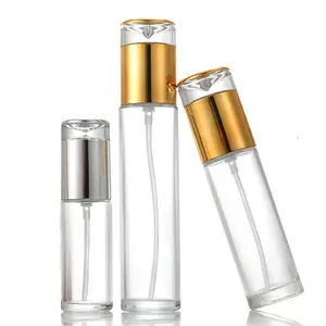 Grosir Botol Krim Botol Kaca Losion Serum Kaca Kosong Mewah Putih dengan Tutup Akrilik untuk Kemasan Kosmetik