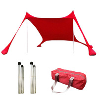 Tente de plage portable pop-up imperméable UPF50+ Protection solaire en Lycra Taille personnalisable Piquets de sol Poteaux de stabilité Extérieur
