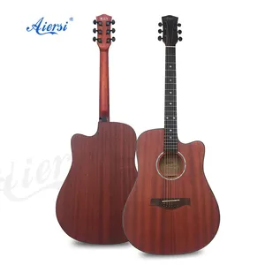 Лидер продаж, новый изготовленный на заказ 41-дюймовый корпус из красного дерева, акустическая гитара, музыкальный инструмент от китайского завода Aiersi