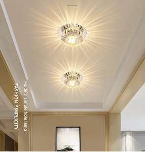 JYLIGHTING Lámpara de Techo de Cristal y Metal Moderna con Certificación CE para Sala de Estar Dormitorio Hotel 3W Luz Cálida 10*<span class=keywords><strong>3</strong></span>,5 CM Decorativa Empotrada - Product Image 3