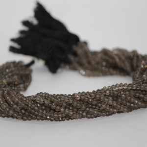 Cuentas de piedras preciosas Rondelle facetadas de cuarzo ahumado marrón Natural de 4mm y 5mm, último diseño para la fabricación de joyas, ofertas de tendencia ahora - Product Image 1