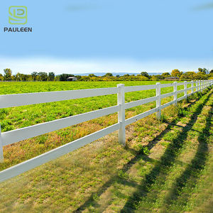 Panneaux de clôture de ranch extérieurs résistants à la corrosion, 3 rails, PVC blanc, clôture pour chevaux, utilisation en ferme - Product Image 1