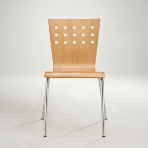 Silla de comedor de madera de diseño moderno, muebles apilables para el hogar con aplicación de cocina - Product Image 1