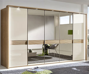 Armadio personalizzato in stile moderno per camera da letto con porte scorrevoli a <span class=keywords><strong>specchio</strong></span> Design personalizzato colore e dimensioni per la casa - Product Image 1