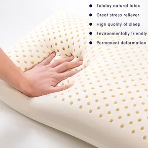 Aiuta ad alleviare la pressione cuscino in lattice Premium naturale al 100% di dimensioni Standard con fodera in cotone traspirante rimovibile