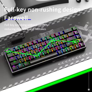 Hot Selling 65% Portable Wireless RGB Mechanical <b>Keyboard</b> 68 Key Compact Gaming <b>Keyboard</b> Tactile Blue Red Switches - Product Image 3