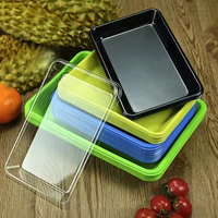 Plateau d'emballage transparent jetable de qualité alimentaire en plastique PET pour fruits et légumes Plateau de service alimentaire en plastique Conteneur