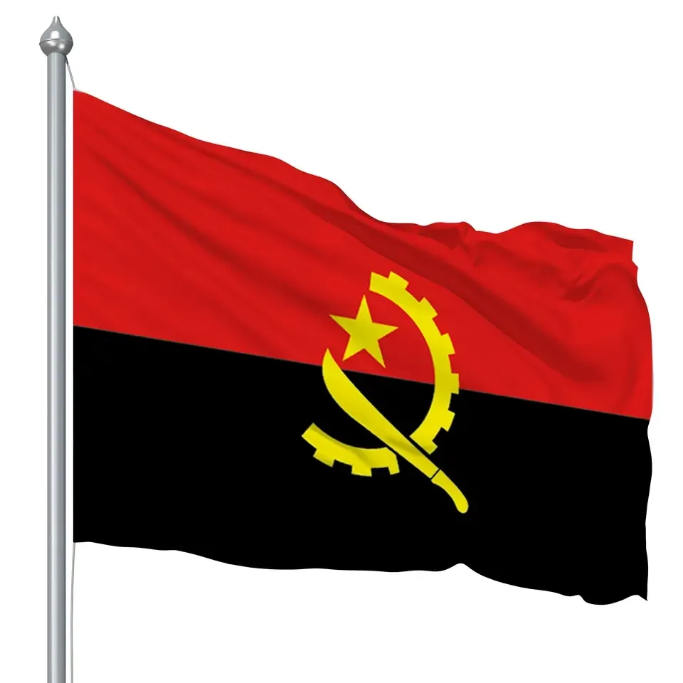 Sunshine Custom logo bandera 90cm x 150cm bandera nacional de Angola