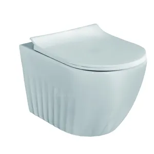 Modern suspended wc ceramic rimless wall mount toilet sanitary ware p-trap washdown wall-hung toilet