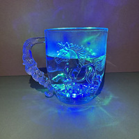Tasse lumineuse LED sept couleurs, tasse à bière éclairée, verre à eau sensible à l'eau, tasse ananas, tasse de bar Dragon, semi-fait main, pour l'animation