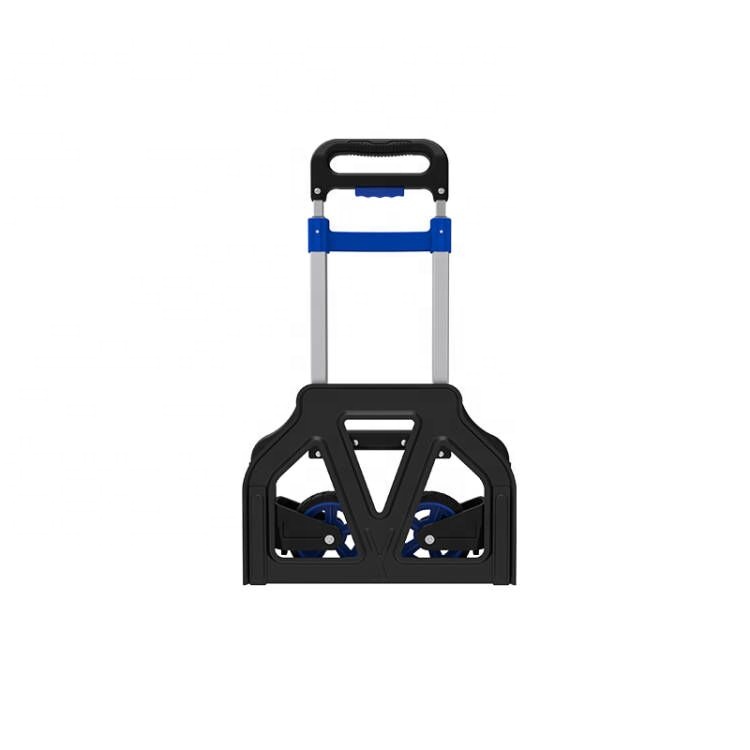 Warehouse Aluminium Folding Luggage Cart Portable Hand Trolley 60KG Load Hand Truck With Two-wheel