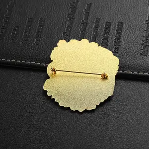 Design Your Own Gold Plated 3D Women Jewelry Pins Pin Brooch Custom Big Size Badge Safety Pin Back For Bag Clothes