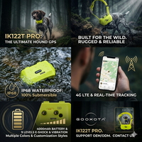 Collier GPS pour chien Icar IK122T Pro 4G, traceur d'animaux de compagnie, 4000 mAh, longue autonomie, anti-perte, localisateur étanche pour chien de chasse, suivi en direct