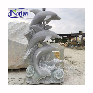 Thiết kế hiện đại đá cẩm thạch cá heo tượng cho trong nhà ngoài trời Vườn hồ bơi ngoài trời đài phun nước đá tự nhiên điêu khắc - Product Image 2