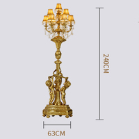 Cire perdue Base de cuivre lampadaires Prométhée Sculpture Art laiton lampadaire décoration Villa Hall allée Statue lumière