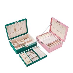 Joyero de lujo estilo Cofre <span class=keywords><strong>del</strong></span> <span class=keywords><strong>Tesoro</strong></span> Estuche de almacenamiento rígido grande para anillos Collares Pulseras y colecciones de regalos Premium - Product Image 6