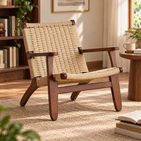 Fauteuil paresseux de style Wabi-sabi pour petit appartement, en bois massif tressé, mobilier de maison nordique, chaise de balcon décontractée en corde tressée