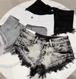 Peeqi nuovi Shorts Shorts <span class=keywords><strong>Jeans</strong></span> Sexy alla moda Denim con frange a <span class=keywords><strong>vita</strong></span> <span class=keywords><strong>bassa</strong></span> Denim Minishorts <span class=keywords><strong>Jeans</strong></span> Sexy da donna - Product Image 2