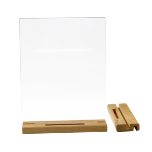 <span class=keywords><strong>Support</strong></span> de table personnalisé à deux fentes, incliné verticalement, transparent, <span class=keywords><strong>double</strong></span> face, porte-prix en acrylique en forme de T avec base - Product Image 2