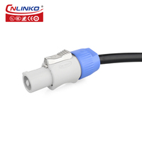 Connecteur d'alimentation CNLINKO PowerCon gris en PBT, 3 pôles, étanche IP68, prise et fiche