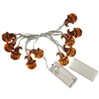 Batteriebetriebene Wasserdichte Halloween-Kürbis-Hexenhut LED-Lichterkette Jack-O'-Lantern Feenlichter Feiertagsdekoration für Zuhause