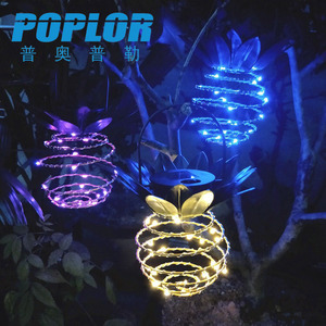 Poplor Solar <b>Pineapple</b> Led <b>Light</b> Iron Body Hanging Garden Decor Outdoor Park Lamp With <b>Light</b> Sensor - Product Image 1