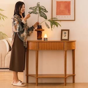 Table console en bois massif, bois de cerisier, table d'appoint pour entrée, couloir, usage adulte - Product Image 4