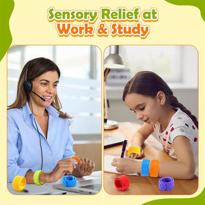Nuovo Arrivo: 6 Confezioni di Braccialetti Sensoriali Slap Fidget, Stimolazione Tattile Silenziosa per ADHD, <span class=keywords><strong>Autismo</strong></span>, Bambini e Adulti con Esigenze Speciali - Product Image 5