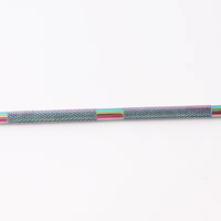 Outils de manucure double tête pour nail art, dissolvant de vernis gel, repousse-cuticules triangulaire en titane arc-en-ciel, outils de manucure pour élimination des peaux mortes