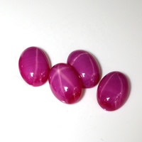 Pierre précieuse en vrac en gros, 3*5 mm à 13*18 mm, ovale, fond plat, cabochon ovale, pierre précieuse en rubis étoile