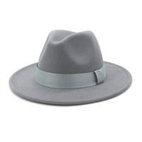 Chapeaux Fedora personnalisés en stock 18 couleurs unisexe 100% chapeau Fedora à large bord en feutre de laine vente en gros