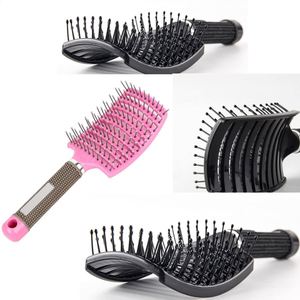 Brosse à cheveux de coiffure et de massage avec logo, démêlante, à poils en plastique, durable, confortable et tendance - Product Image 4