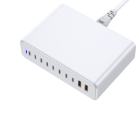 Chargeur rapide GaN 10-en-1 800W avec 8 ports USB-C et 2 ports USB-A, station de charge de bureau pour iPhone, tablette, MacBook, Android, Samsung