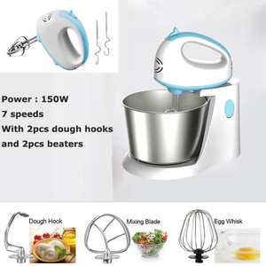 3 1 Household Mini Food Mixer Multifunction Handheld Beater Whisk Bowl Cake Mixing Dough <b>Hook</b> 7-Speed <b>Plastic</b> Beater Ejector But - Product Image 4