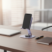 Support de téléphone portable en métal rotatif à 360° personnalisable avec logo CH003, pour téléphones portables et tablettes, cadeaux promotionnels d'entreprise