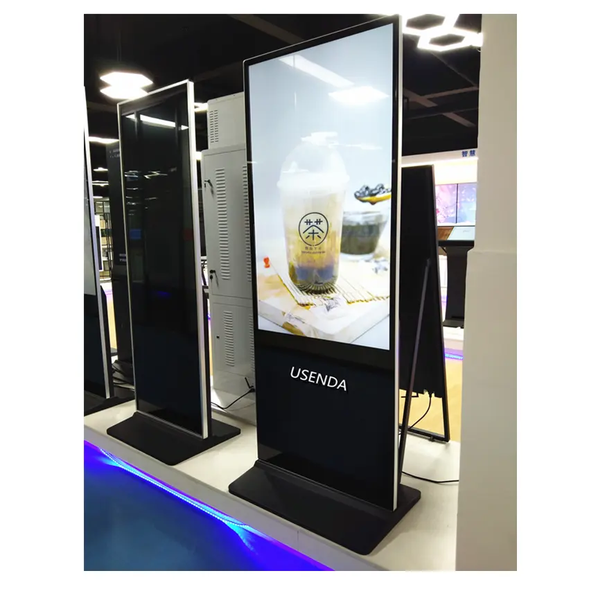 Vertical Totem 55 65 inch Wifi Network Indoor Floor Stand LCD Touch Screen LCD Advertising Display